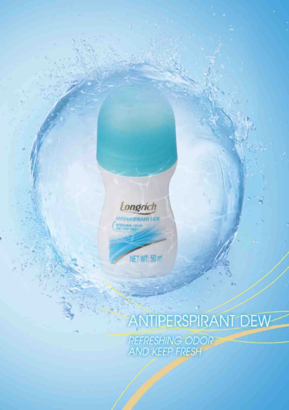 Longrich Deodorant Roll On Longrich Antiperspirant Dew/ Eliminates odor PACK 3