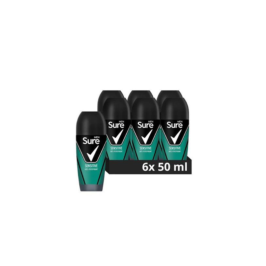 Sure Men sensitive Roll-On Anti-Perspirant Deodorant 50 ml - Pack of 6