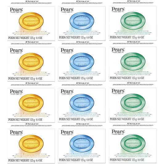 Pears Soap variant; Gentle Care Transparent, lemon, mint 4.4oz 4each 125g