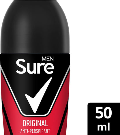 Sure Men Original Anti-Perspirant Roll On for 48H - 50ML pack of 6